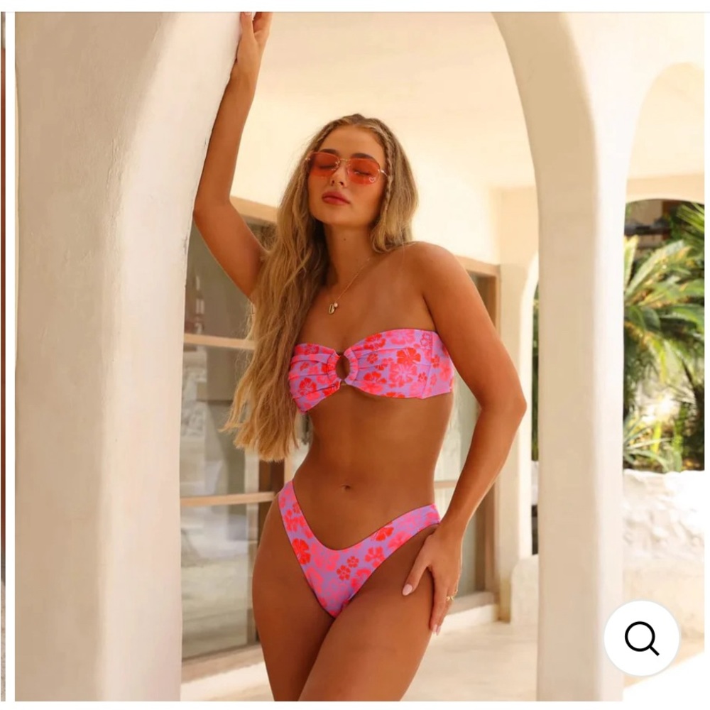 Kulani Kinis Cherry Berry Strapless bikini set